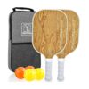 Pickleball Paddles Set of 2 Fiberglass Surface, Polypropylene Honeycomb Core, Anti-Slip Grip