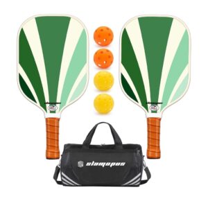 Pickleball Paddles Set of 2 or 4 – Graphite & Fiberglass Hybrid Rackets, Ideal for Beginners and Pros