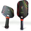 USAPA Approved Pickleball Paddle Set of 2 – 7.6-8.1oz Lightweight Fiberglass/Carbon Fiber Paddles, 5.5″ Handle, 16mm Durable Honeycomb Core